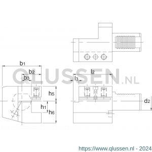 Phantom 84.920 VDI-houder DIN 69880 uitvoering C1 axiaal rechts 30 mm 84.920.3027