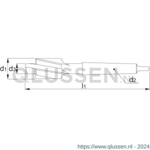 Phantom 43.440 HSS-E kopverzinkboor DIN 373 180 graden middelpassing kerngaten MK 3 M18 155x30 mm 43.440.1800