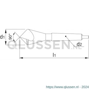 Phantom 42.530 HSS-E verzinkboor 90 graden 1 snijkant MK 4 80 mm 42.530.8000