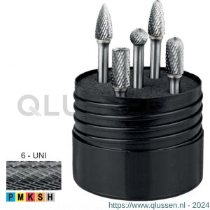 International Tools 49.140 Eco Pro HM set stiftfrezen vorm B, C, D, F en G 6-UNI diameter 10 49.140.0106