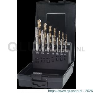 Phantom 29.260 HSS-E set machinetappen DIN 371/6 (combinatie) 22.220-22.221 M3-M12 en 11.451 mm 25-102 mm 29.260.2200