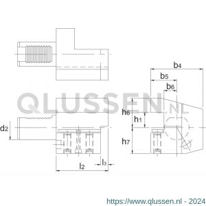 Phantom 84.923 VDI-houder DIN 69880 uitvoering C4 axiaal links 30 mm 84.923.3027