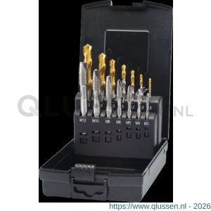 Phantom 29.260 UNI HSS-E set machinetappen DIN 371/6 (combinatie) 22.200-22.201 M3-M12 en 11.461 25-102 mm 29.260.1995
