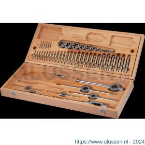 International Tools 29.120 Eco Pro set draadsnijden in houten cassette BSW 1/8-1 inch 29.120.7225