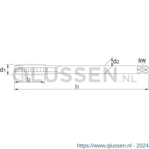 Phantom 22.701 HSS-E machinetap DIN 376 metrisch aluminium voor doorlopende gaten M12 22.701.1200