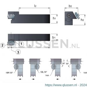 Phantom 75.129 freeskartelrolhouder type MFCNCS 25x25 mm 75.129.2525