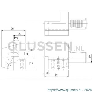 Phantom 84.922 VDI-houder DIN 69880 uitvoering C3 axiaal rechts 30 mm 84.922.3027