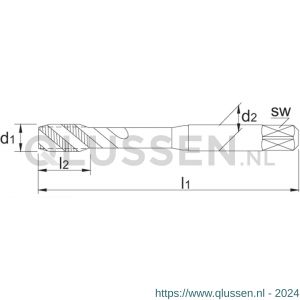 Phantom 23.305 HSS machinetap ISO 529 metrisch voor blinde gaten M18 23.305.1800