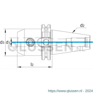 Phantom 82.154 DIN 6359 Weldonhouder SK volgens DIN 69871 SK40 18 mm L100 mm 82.154.4182