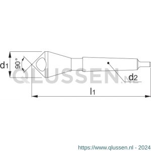 Phantom 42.510 HSS-E verzinkboor 90 graden schuin gat MK 2 50 mm 42.510.5002