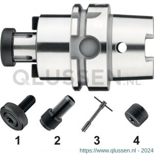 Phantom 82.267 DIN 6357 opsteekfreeshouder voor frezen met dwarsspiebaan HSK-A volgens DIN 69893 HSK63A 16 mm L160 mm 82.267.6166