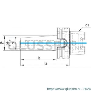 Phantom 82.217 opschroef opname HSK-A volgens DIN 69893 HSK63A M8 L25 mm 82.217.6081