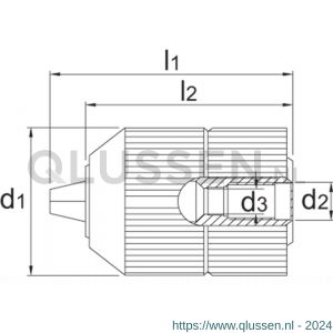 Phantom 81.181 snelspanboorhouder in metalen uitvoering 1-10 mm 3/8 inch-24 UNF 81.181.1020