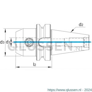 Phantom 82.156 DIN 6359 Weldonhouder BT volgens MAS 403 BT BT40 12 mm L160 mm 82.156.4126