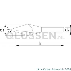 Phantom 42.200 HSS-E verzinkboor 45 graden 1 snijkant 25 mm 42.200.2500
