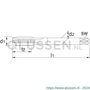 Phantom 25.500 HSS-E machinetap DIN 5156 BSPP (RP) voor blinde en doorlopende gaten 3/4 inch-14 25.500.2644