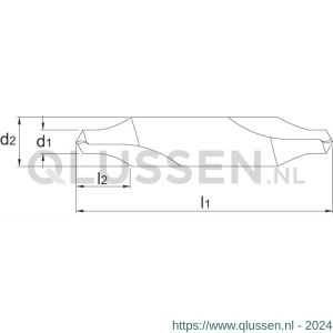 Phantom 15.250 HSS centerboor DIN 333-R met radius 60 graden 2x63 mm 15.250.2063