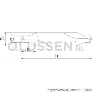 Phantom 15.250 HSS centerboor DIN 333-R met radius 60 graden enkelzijdig 05x315 mm 15.250.0531