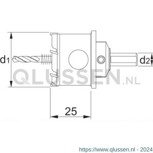 Phantom 61.670 HM-tip gatfrees diepgat uitvoering 25 mm materiaaldikte <12 mm 39 mm 61.670.0039