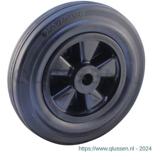 Protempo serie 01 transportwiel los PP velg standaard zwarte rubberen band 250 mm glijlager 101.251.200.000