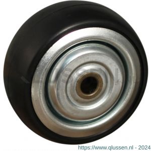 Protempo serie 02 transportwiel los stalen velg standaard zwarte rubberen band 65 mm conisch kogellager 102.064.080.000