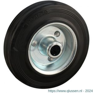 Protempo serie 02 transportwiel los stalen velg standaard zwarte rubberen band 125 mm rollager 102.122.150.000