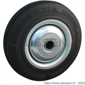 Protempo serie 02 transportwiel los stalen velg standaard zwarte rubberen band 125 mm conisch kogellager 102.124.120.000