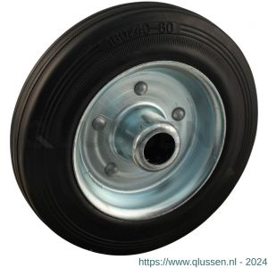 Protempo serie 02 transportwiel los stalen velg standaard zwarte rubberen band 160 mm rollager 102.162.200.000