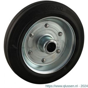 Protempo serie 02 transportwiel los stalen velg standaard zwarte rubberen band 180 mm rollager 102.182.200.000