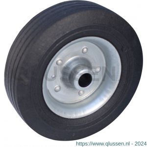 Protempo serie 02 transportwiel los stalen velg standaard zwarte rubberen band 200 mm glijlager 102.201.200.060