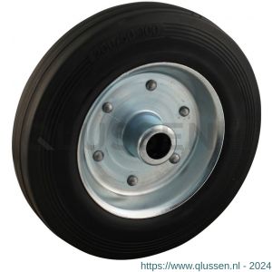 Protempo serie 02 transportwiel los stalen velg standaard zwarte rubberen band 200 mm rollager 102.202.200.000