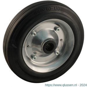 Protempo serie 02 transportwiel los stalen velg standaard zwarte rubberen band 250 mm rollager 102.252.250.000