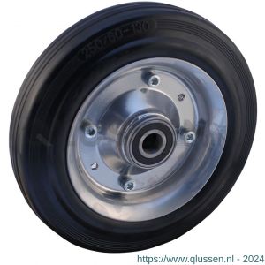 Protempo serie 02 transportwiel los stalen velg standaard zwarte rubberen band 250 mm kogellager 102.256.200.000