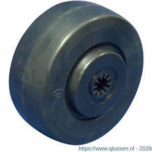 Protempo serie 05 transportwiel los zwarte PP velg zwarte elastische rubberen band ± 65 shore A 125 mm kogellager 105.126.120.050