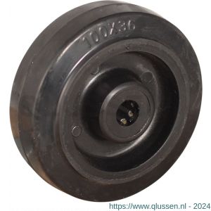 Protempo serie 07 transportwiel los zwarte PA velg zwarte elastische rubberen band ± 70 shore A 100 mm rollager 107.102.120.000