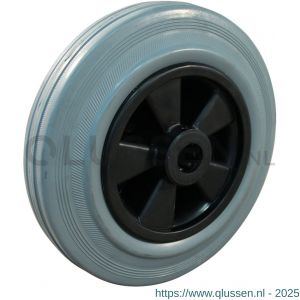 Protempo serie 11 transportwiel los PP velg standaard grijze rubberen band 125 mm rollager RVS 111.129.150.000