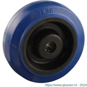 Protempo serie 13 transportwiel los zwarte PA velg blauwe elastische rubberen band ± 70 shore A 80 mm rollager 113.082.120.000