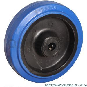 Protempo serie 13 transportwiel los zwarte PA velg blauwe elastische rubberen band ± 70 shore A 125 mm rollager 113.122.120.000