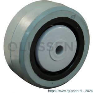 Protempo serie 14 transportwiel los zwarte PA velg grijze elastische rubberen band ± 65 shore A 100 mm kogellager 114.106.100.045