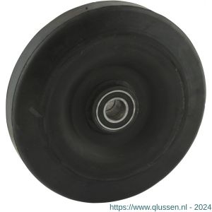 Protempo serie 18 transportwiel los stalen velg zwarte elastische rubberen band ± 72 shore A 250 mm kogellager 118.256.250.050