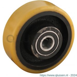 Protempo serie 28 transportwiel los gietijzeren velg PU band ± 94 shore A 125 mm kogellager 128.126.200.040