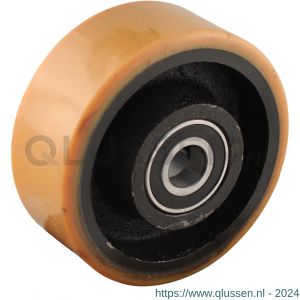 Protempo serie 28 transportwiel los gietijzeren velg PU band ± 94 shore A 125 mm kogellager 128.126.200.050