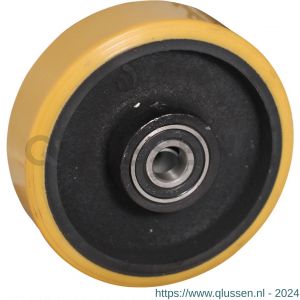 Protempo serie 28 transportwiel los gietijzeren velg PU band ± 94 shore A 160 mm kogellager 128.166.200.050