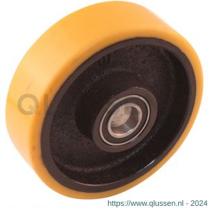 Protempo serie 28 transportwiel los gietijzeren velg PU band ± 94 shore A 160 mm kogellager 128.166.250.050