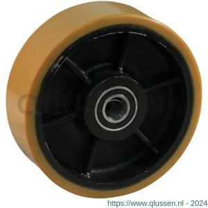 Protempo serie 28 transportwiel los gietijzeren velg PU band ± 94 shore A 250 mm kogellager 128.256.300.080