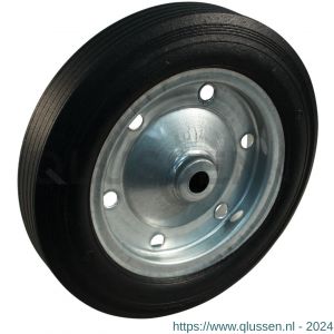 Protempo serie 43 transportwiel los stalen velg massief rubberen band ± 80 shore A massief rubberband 385 mm rollager 143.392.250.085