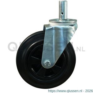 Protempo serie 01-91 zwenk transportwiel pen stalen gaffel PP velg standaard zwarte rubberen band 180 mm glijlager 201.181.915.027