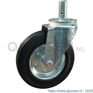 Protempo serie 01-91 zwenk transportwiel pen stalen gaffel stalen velg standaard zwarte rubberen band 180 mm rollager 202.182.915.027