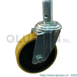 Protempo serie 28-91 zwenk transportwiel pen stalen gaffel gietijzeren velg PU band ± 94 shore A 150 mm kogellager 228.156.915.027