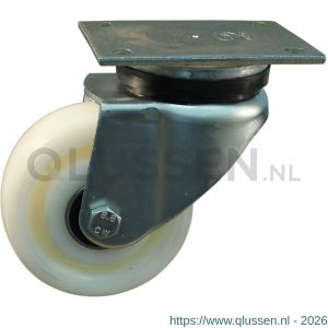 Protempo serie 33-14 zwenk transportwiel plaatbevestiging stalen gaffel naturel PA (of PP) 150 mm kogellager 233.156.146.050